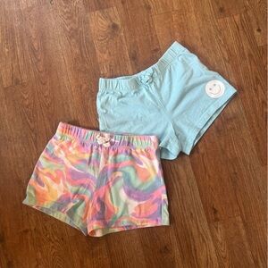 The Children’s Place Lounge Shorts Lot Set Girls Size S 5/6 Kids Tie Dye Smiley